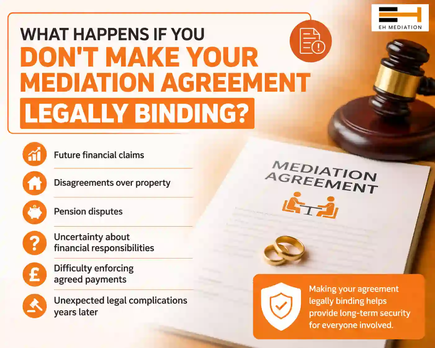 What Happens If You Don't Make Your Mediation Agreement Legally Binding Ledbury?